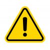 Hazard warning attention sign with exclamation mark symbol. Vector illustration.